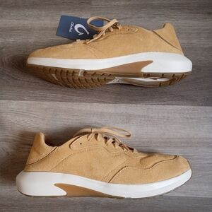 NWT OluKai Mens Golden Sand Tan Casual Leather Koheo Sneaker Shoes Size 10.5